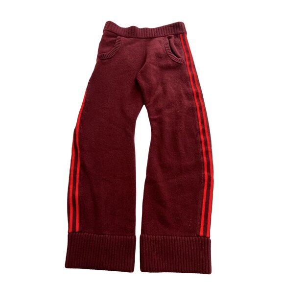 Maison Margiela Wool Stripe Lounge Pants in Burgundy - Picture 1 of 5